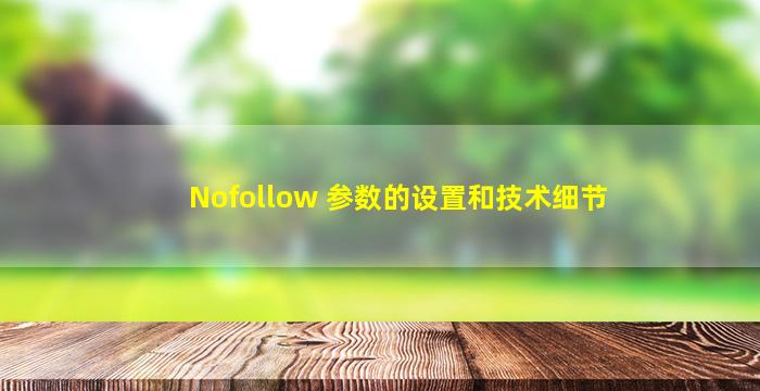 Nofollow 参数的设置和技术细节